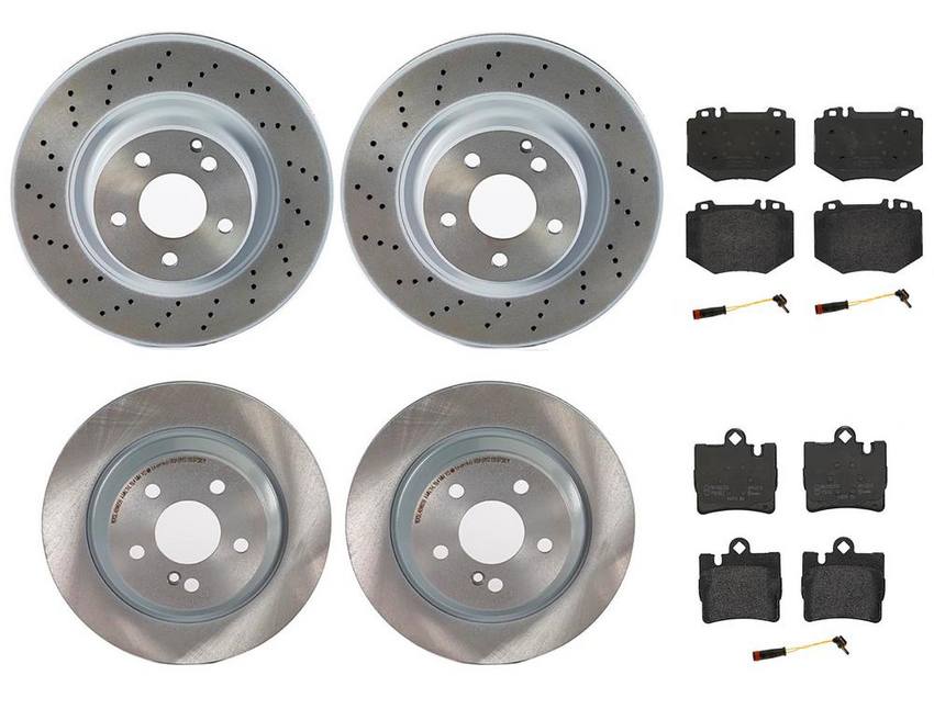 Mercedes Brakes Kit - Pads & Rotors Front and Rear (330mm/300mm) (Low-Met) 220423021264 - Brembo 4015165KIT